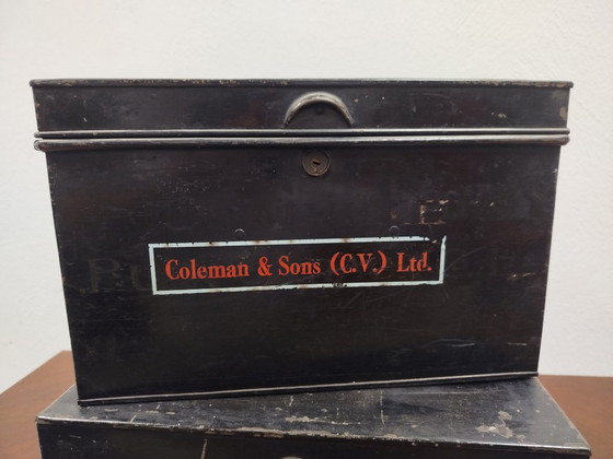 Beautiful set of antique British industrial document boxes / deed boxes – Decorative Objects, Metal (photo 6 of 9)