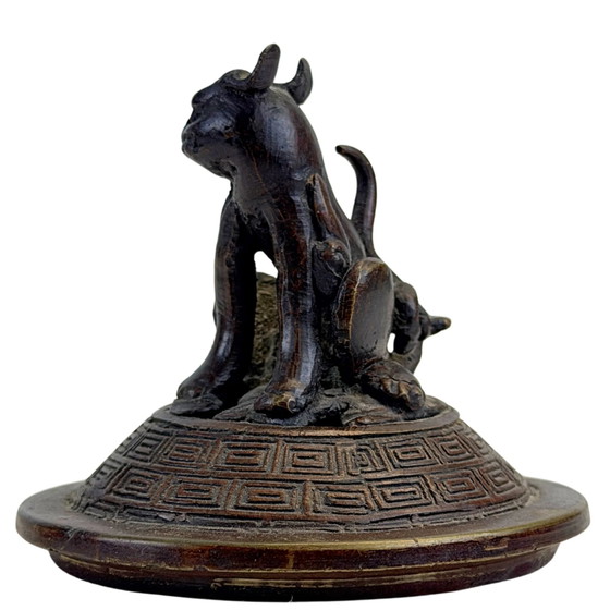 Antiguo quemador de incienso chino de trípode – Bronce y Cloisonné – Siglo XIX – Objetos decorativos, Bronze (photo 11 of 11)