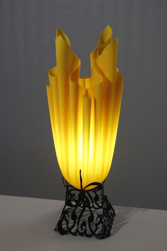 Image 1 of Georgia Jacob - Lampe vintage métal & résine design post-moderne 1990s France