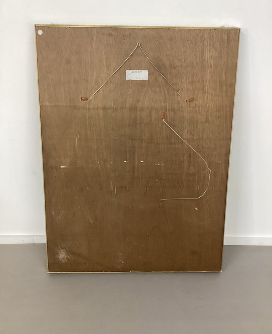 Image 1 of Miroir à facettes Deknudt doré avec bords fumés