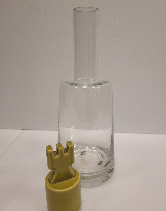 Image 1 of Paire de carafes ou vases en cristal, céramique vernissée, Maison Les Héritiers pour Roche Bobois