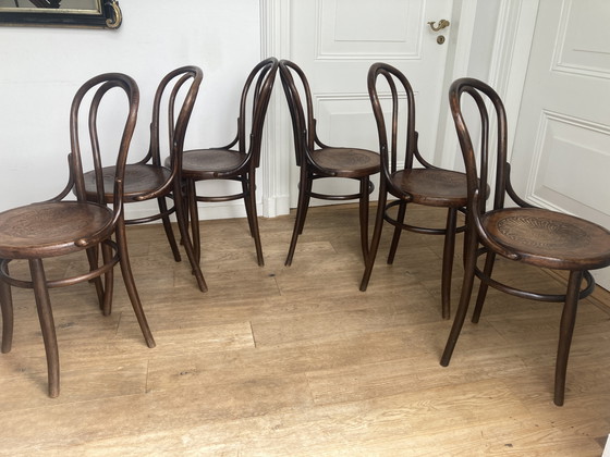 Image 1 of 6x Thonet No. 18 Chairs By Fischel, Ca. 1920