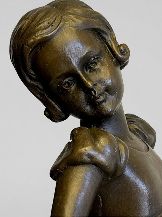 Image 1 of Art Deco sculptuur gesigneerd Preifs – Brons BJB – danseres – 32 cm