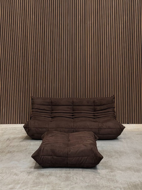 Image 1 of Ligne Roset Togo Set Brown Alcantara