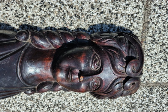 Image 1 of Cariatide scolpita in legno antico 3: Donna