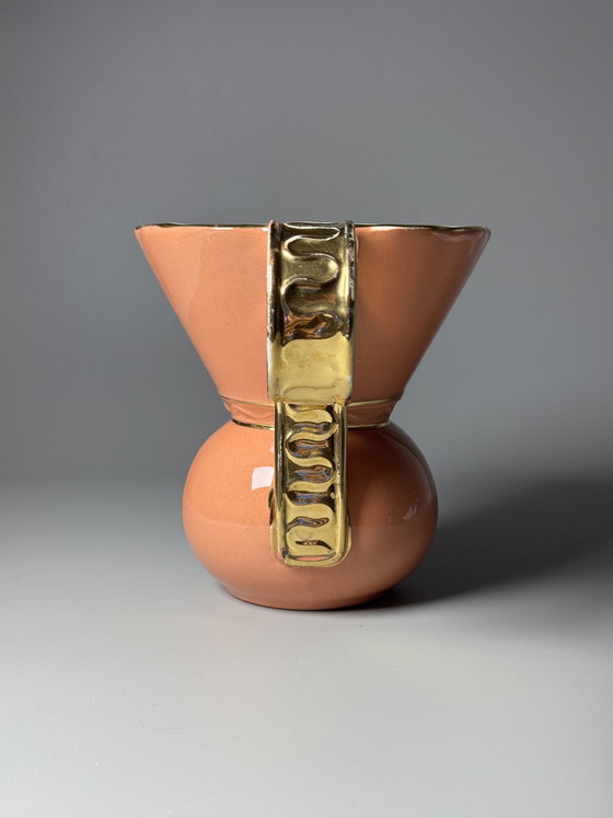 Image 1 of Boch Frères La Louvière Art Deco Faience Pitcher, Belgian Ceramic, 1930s