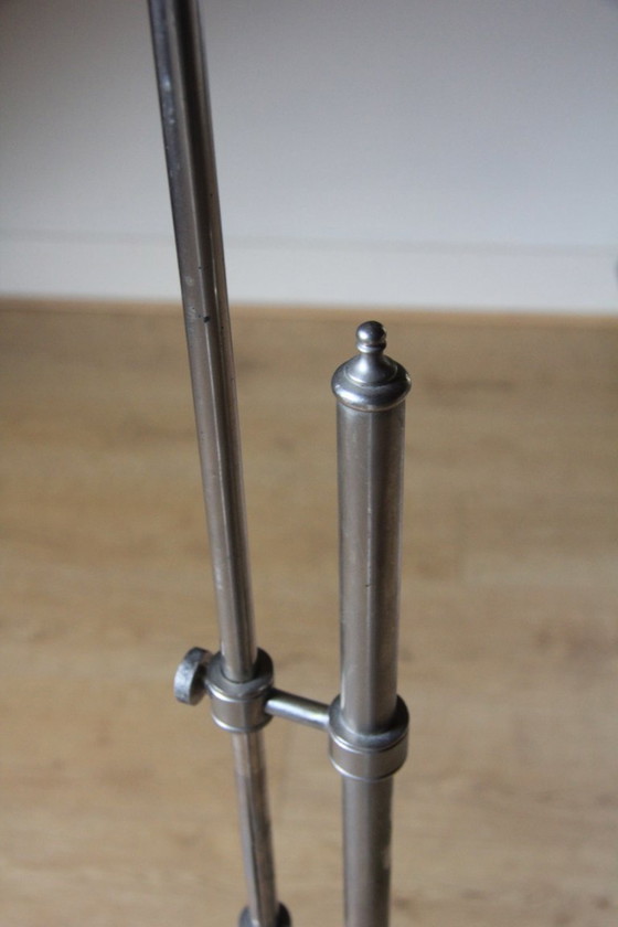 Image 1 of standing adjustable chrome lamp in bauhaus style fa Flamant