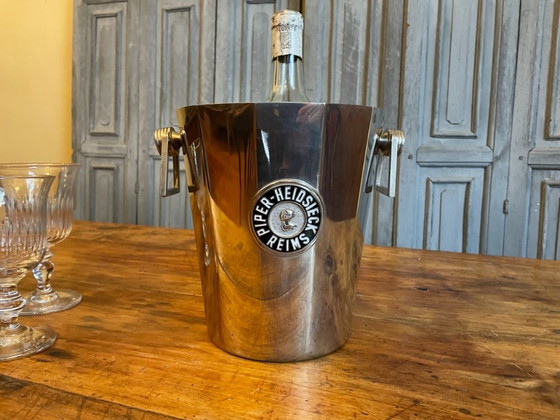 Refrigeratore Champagne Refrigeratore Vino Art Déco 1930 Piper Francese, Piper-Heidsieck, Accessori da tavola (foto 12 di 12)