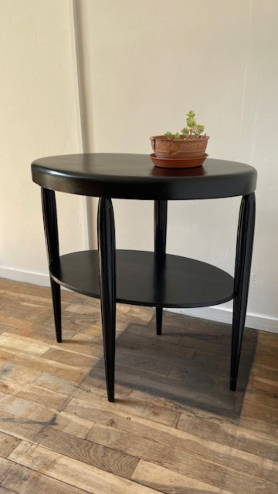 Image 1 of Art Deco Black Wood Console Table