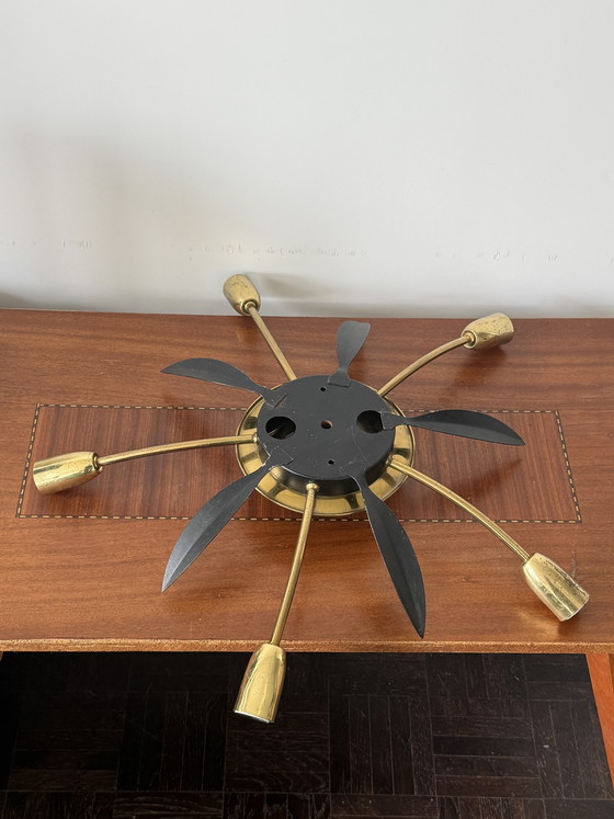 Image 1 of Plafond-/wandlamp Italië 1950 Messing