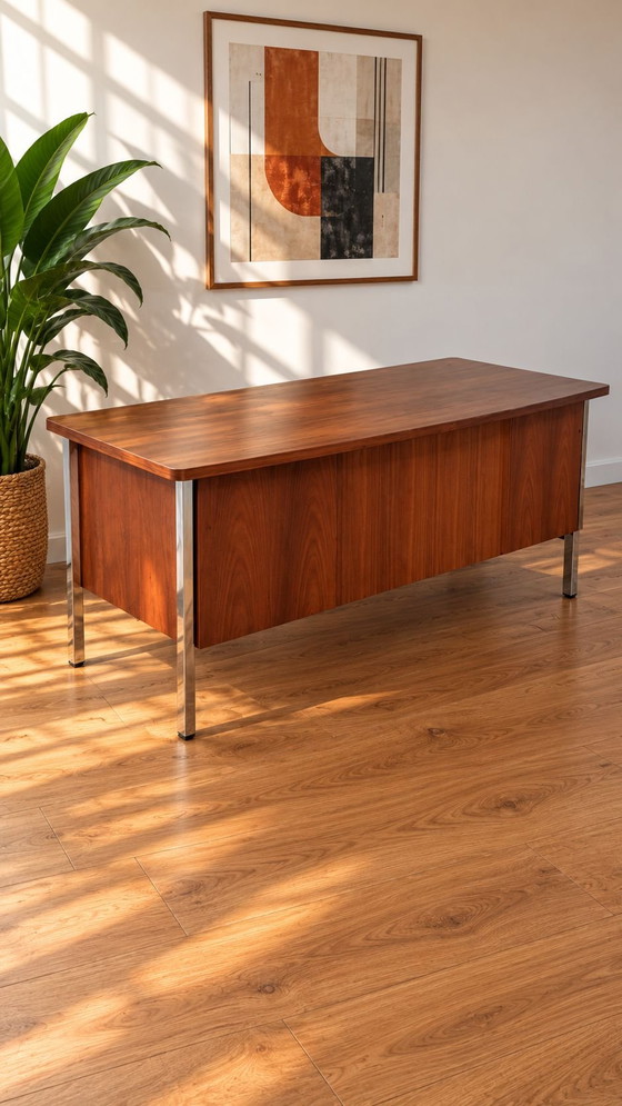 Scrivania ORDO vintage design scandinavo – Scrivanie, Legno, Cromo (photo 7 of 9)