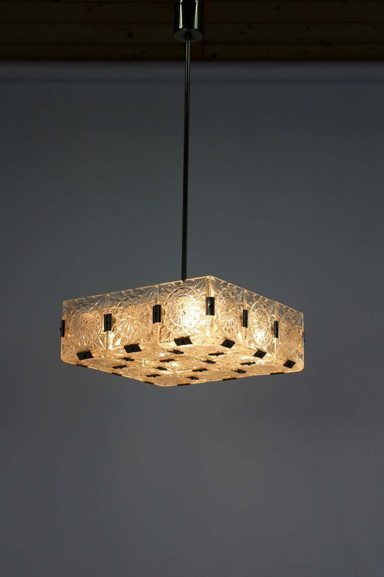 Image 1 of Vintage Sculptural Glass Pendant Lamp attributed to Kamenický Šenov, 1970s
