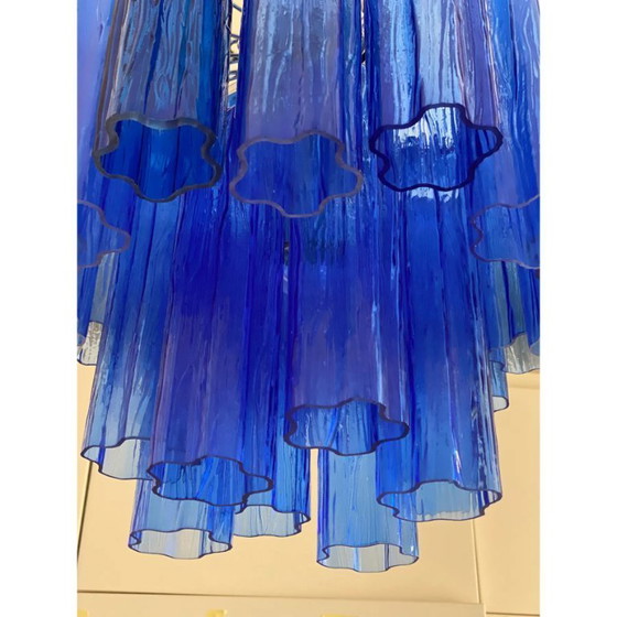 Image 1 of Lámpara de araña Tronchi moderna de cristal de Murano azul – Sputnik Design