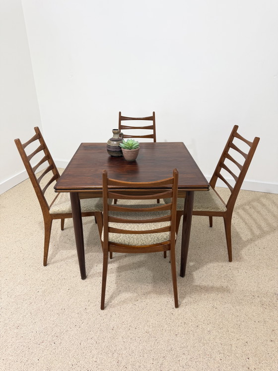 Image 1 of Extendable Scandinavian rosewood dining table – 1960s/70s