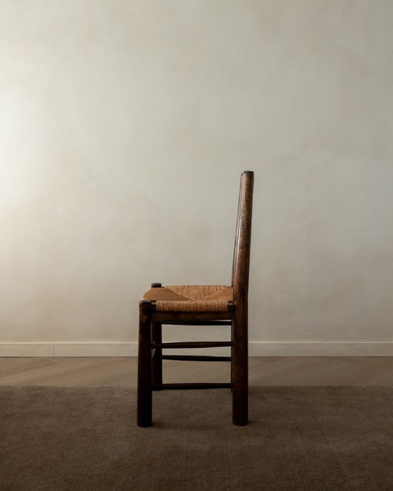 Image 1 of Vintage Franse brutalistische eetkamerstoelen van Georges Robert, jaren 1950, set van 6