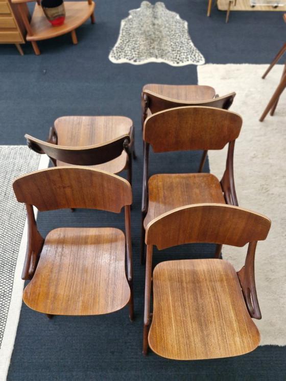 Image 1 of Set of 6 Vintage Danish Chairs – Arne Hovmand-Olsen