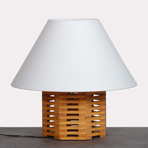 Lampe à poser en pin des années 1960