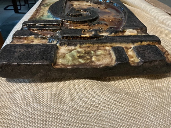 Arte da parete in ceramica astratta, multicolore, Sculture, Abstract (foto 4 di 5)