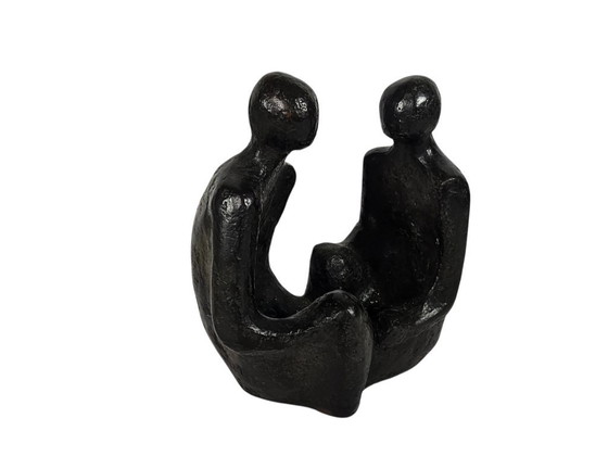 Image 1 of Design olandese - Rijkel Dijkstra - Bronzo - "2 persone in una buona conversazione" - anni '80