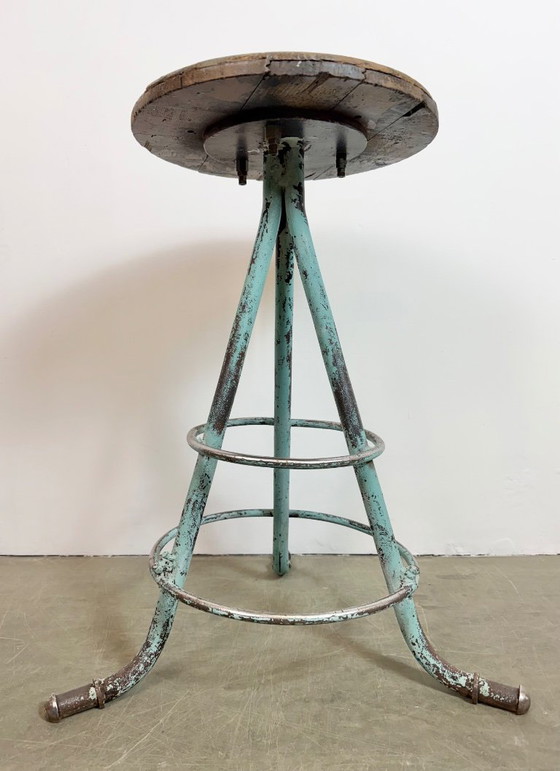 Image 1 of Green Industrial Workshop Stool, 1960s