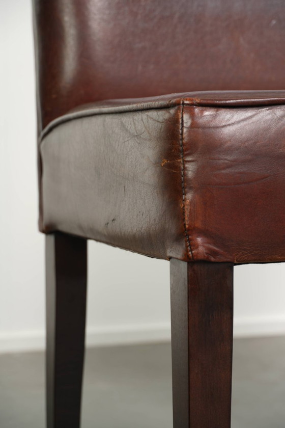 6x Bonitas Y Cómodas Sillas de comedor De Piel De Oveja De Estilo Inglés – Leather, Klassiek (photo 15 of 15)