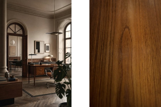Image 1 of Scrivania vintage in teak stile scandinavo moderno di metà secolo con cassetti, anni '60