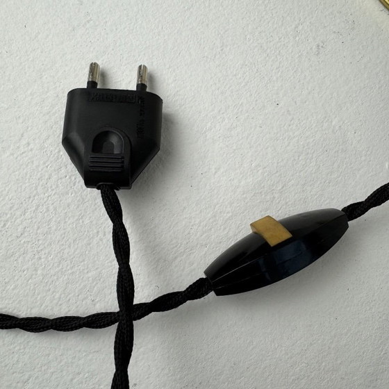 Image 1 of ANCIENNE LAMPE A POSER EN VERRE MARBRÉ VINTAGE