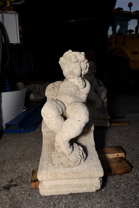 Late 19th Century Italian Carved Stone Putto – Sculpture, Vintage (photo 31 of 39)