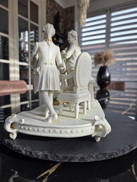 Image 1 of Grupo de elegantes figuras en porcelana Biscuit - siglo XX (ref 3775)