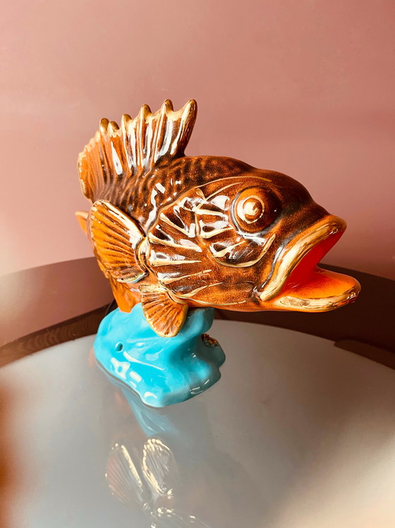Image 1 of Unique! Vallauris 1950s Fish Lamp