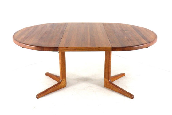 Round Danish 2x extendable solid teak dining table midcentury – Wood (photo 13 of 15)