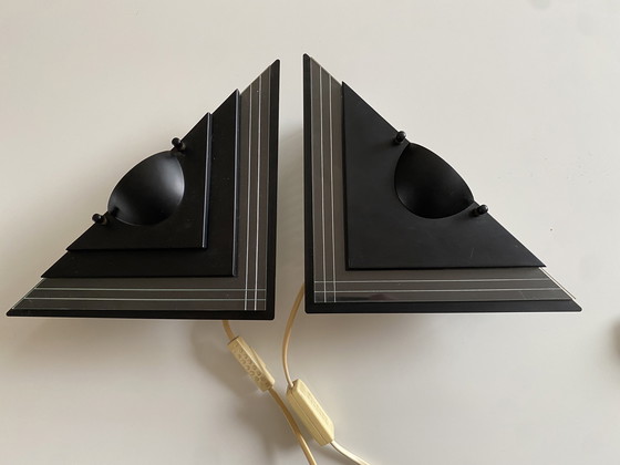 Image 1 of Vintage Herda - Lampade da parete in stile Memphis, anni '70, set di 2