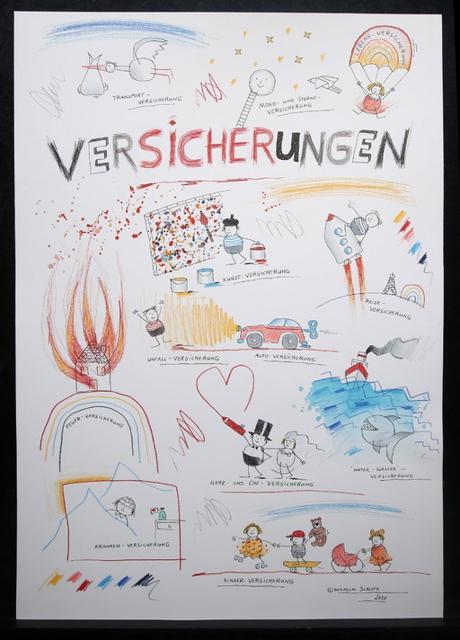 Schlote, Wilhelm - Insurances - Original design drawing - signed UNIKAT