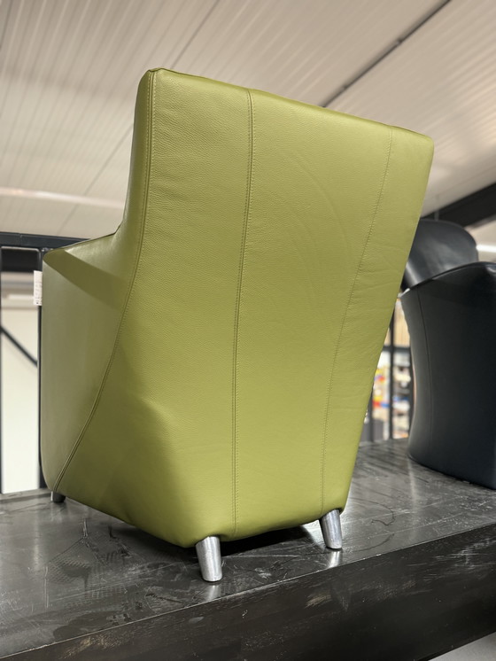 Image 1 of Leolux Dolcinea Fauteuil Groen Leer 