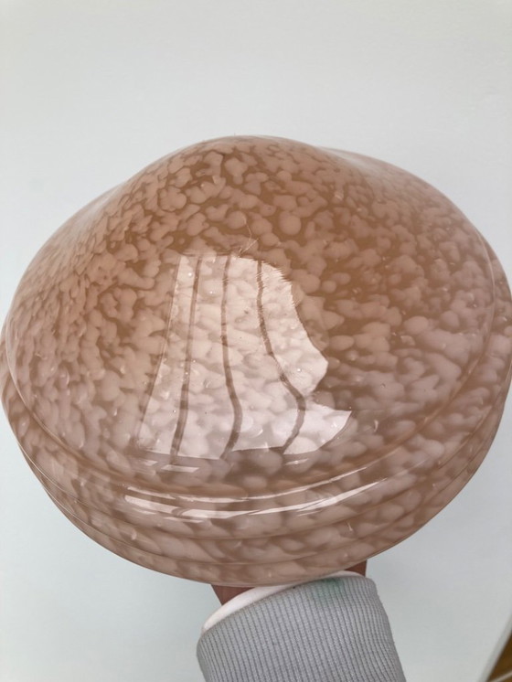 Image 1 of 1x Lampada da soffitto Art Déco rosa salmone marmorizzato