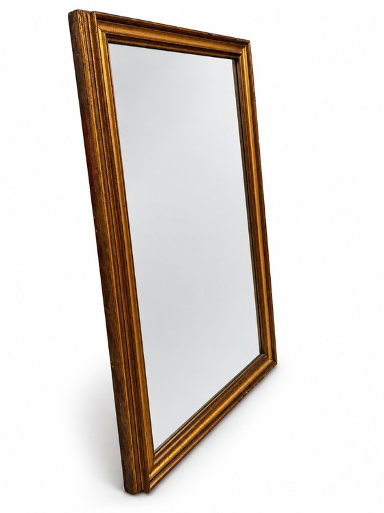 Specchio con cornice dorata, Legno, Vetro, Dorato, Vintage (foto 2 di 5)