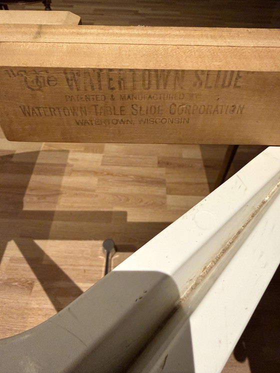 Image 1 of Vintage Herman Miller “Pedestal Extension Table” – Fehlbaum Production (1950s – Rare Chrome Base Edition)