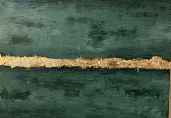 Image 1 of Acrylic painting "Golden Emerald"