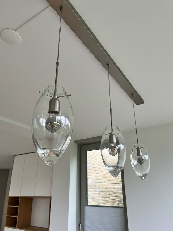 Design lamp, Hanglampen, Glas, Metaal, Transparant (foto 2 van 5)