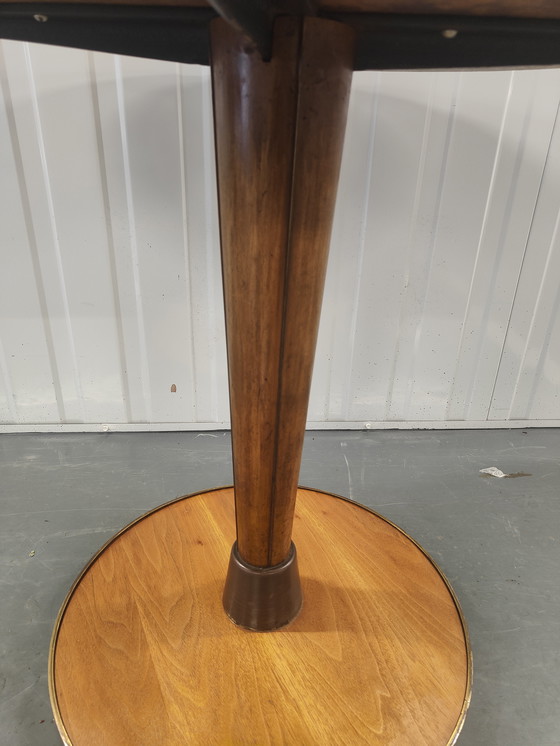 Image 1 of Tavolino da caffè rotondo bicolore Streamline Art Deco Tavolino da caffè rotondo