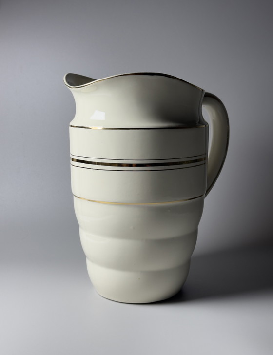 Image 1 of Boch Frères La Louvière Art Deco Big Pitcher, Belgium, c. 1920s–1930s