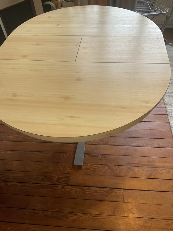 Image 1 of 70's Dining Table with Extendable Leaf