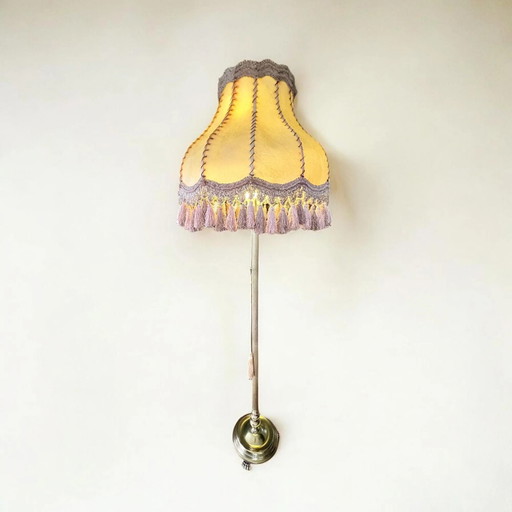 Mid Century, Vintage Massieve Neoklassieke Messing Vloerlamp met Leeuwenpoten, Zeer Solide en Uitgebreid Gemaakt, Leren Kap,