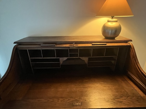 Scrivania originale in legno con serranda avvolgibile degli anni '20. – Scrivanie, Wood (photo 6 of 8)
