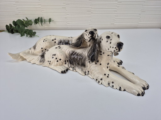 Vintage XL ceramic dog figurine, English Setter.