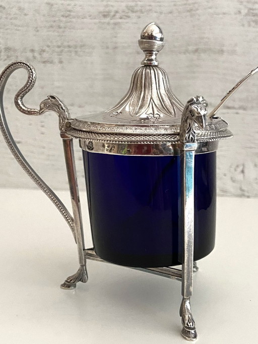 Moutardier in Massivsilber (950°/°°°) Punze 1. Hahn Epoche Empire Konsulat