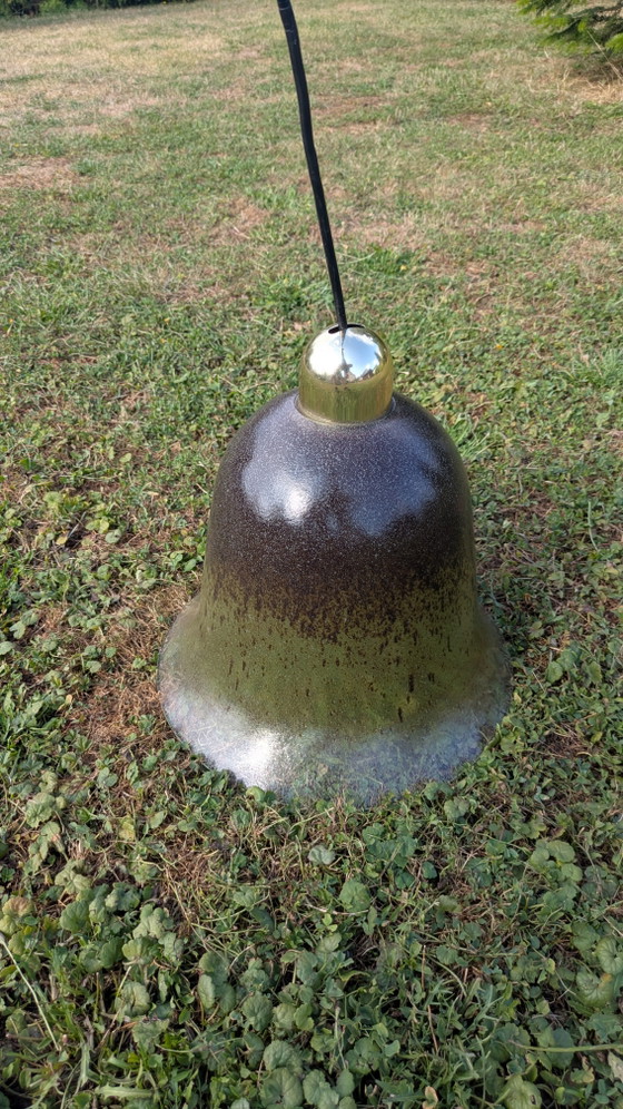 Lampada a sospensione vintage in vetro Peill & Putzler anni '70, stile Mid-Century, tonalità verde chiaro (photo 6 of 9)