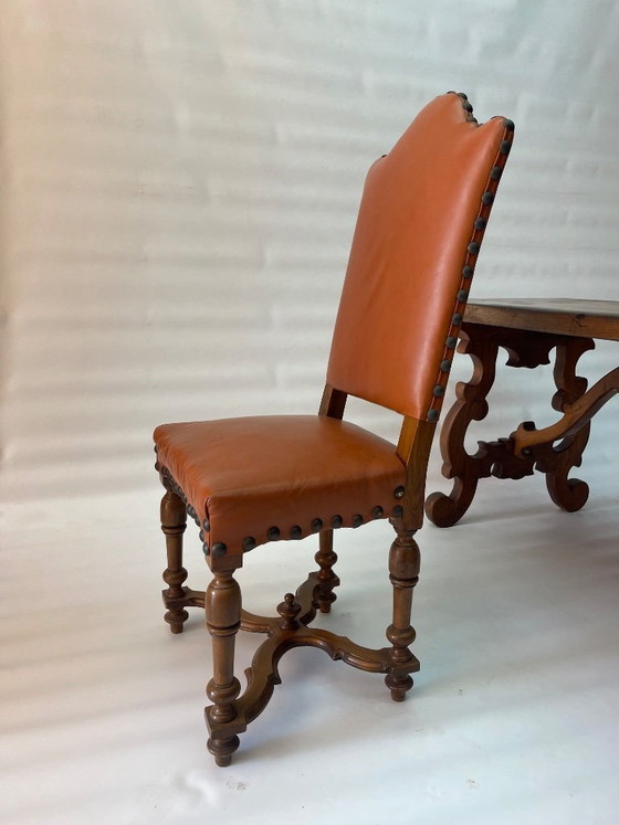 Set da pranzo degli anni '60 di provenienza italiana, realizzato in legno massello di noce. – Wood, Vintage (photo 4 of 16)