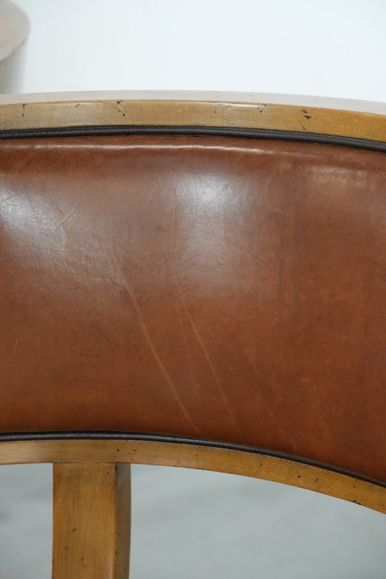 Image 1 of 4 x Poltrona/poltrona da cocktail dal design vintage realizzata in pelle di pecora