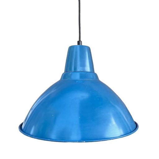 IKEA FOTO by L. Centervall - industriële hanglamp, blauw, jaren 1990.